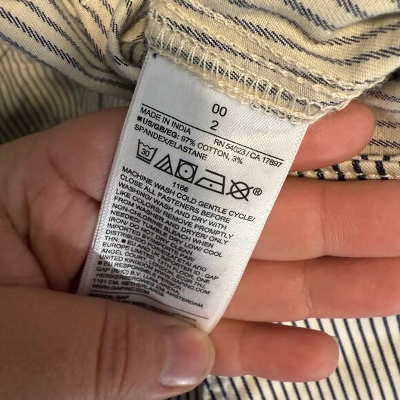 Gap High Rise Barrel Khakis, New Off White Stripe, 00 - Picture 6 of 6